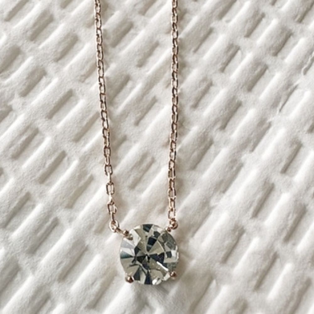 Rose Gold solitaire necklace